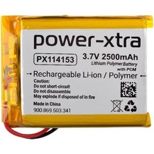 Power-Xtra PX114153 - 3.7V 2500 Mah Li-Polymer Pil - Devreli - 2.5A