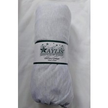 Aylis Home Beyaz Gri Mega Boy Lastikli Çarşaf