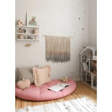 Sapien Home Pembe Kadife Çocuk Aktivite & Oyun & Yer & Okuma Minderi 140x75x17 cm