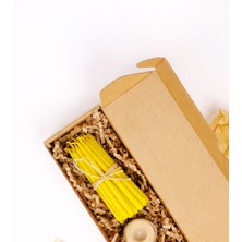 Frig Lavanta Tasarım Hediyelik Balmumu Ince Ritüel Mum 20 Adet - Dilek Tören Slim Mum 10 Cm.