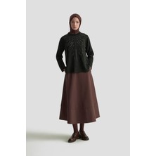 Armine Trend Taş Baskılı Triko Tunik Siyah 25YTD4126