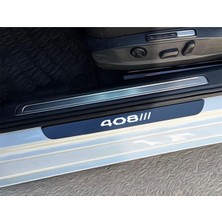 CarEste 408 Çizgili Model Pleksi Kapı Eşiği Piano Black 4 Parça