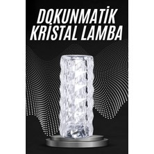 Epilons Kristal Lamba Masa Lambası Şarjlı Masa Lambası Dokunmatik Sensör USB Şarjlı