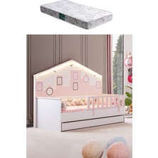 Setay City Yavrulu Montessori Yatak Panolu Korkuluklu + 1 Adet Comfort Yatak