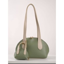 Özüm Takı Çanta Kadın Omuz ve Kol Çantası Yeşil Krem