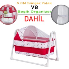 Chubby Baby Lüks Sallanır Tenteli Beşik + Organizer + 5 cm Sünger Yatak