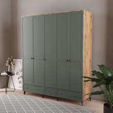 T&B Irmak 5 Kapaklı Çekmeceli Gardırop - Mdf Kapak
