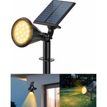 MarkEntegra AMBER18 LED Spot Güneş Enerjili Bahçe Aydınlatma Lambası, Fotoselli, Spike Aplik, 18W Su Çirmez Dış Mekan Lamba, Ağaç, Nda, Garaj, Havuz, Duvar ve Zen Montajına Uygundur 42 cm [enerji Sınıfı A]
