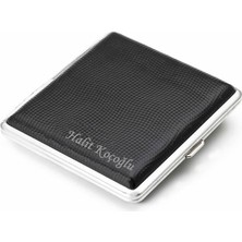 Hediye Shop Kişiye Özel İsimli Deri Kaplı Siyah Sigara Tabakası