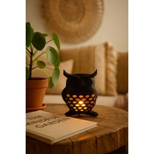 the mr east 3D Dekoratif Baykuş Mumluk, Tealight Mumluk, Bohem Rustik Ev Dekoru, Hediyelik Romantik Aydınlatma