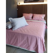 Neda Home Çift Kişilik Gökkuşağı Desenli Pembe Nevresim Takımı