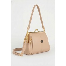 Lifonbag Kadın 4bölmeli Astarlı Burslu & Fermuar Kapama 2 Askılı El Kol ve Omuz Çantası (24X18 Cm) LIFON-1460