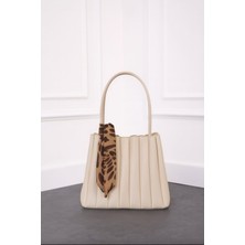 Özüm Takı Çanta Kadın Büyük Boy Kol ve Omuz Çantası Krem Renk