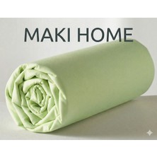 Maki Home Makiteks %100 Pamuklu Fıstık Yeşili 120X200+50X70 cm Tek Kişilik Lastikli Çarşaf Takımı