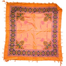 Kızca Hint İpek eşarp turuncu 110 luk