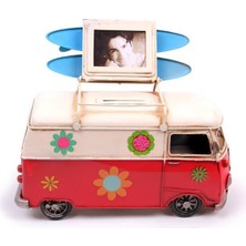 Skygo Metal Minibüs Çerçeveli Kumbaralı Biblo Dekoratif Hediyelik