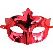 Tuncel Store Kırmızı Renk Kostüm Partisi Ekstra Parlak Balo Maskesi 15X10 cm