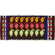 Kilim Antik El Dokuma Bademli Herki Bukleli Pamuklu Halı 0892 - Yeni - Çok Renkli