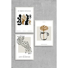 Soi Home Modern Üçlü Ahşap Çerçeveli Tablo