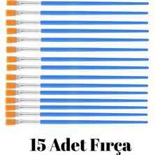 15 Adet Mavi Fırça, Akrilik Boya,Sulu Boya, Guaj Boya, Obje Boyama