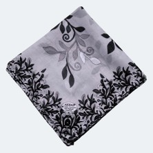 Akbal Zeytin Dalı Desenli %100 Pamuk Yazma Gri