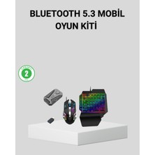 Belle Fusion Bfs 5in1 Mobil Oyun Kiti Bluetooth 5.3 Mini Rgb Klavye Mouse Dönüştürücü Seti