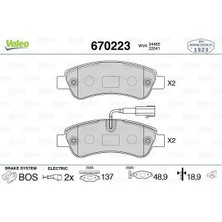 Valeo 670223 - Arka Fren Balatası Fişli Boxer-Jumper-Ducato 06