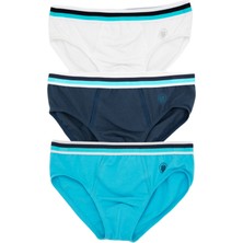 Blackspade Erkek Çocuk Külot 3'lü Paket 9394 - Lacivert Aqua Beyaz