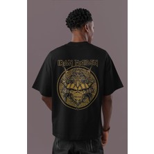 Sevbano Iron Maiden Rock Metal Müzik Grubu Sırt Baskılı Unisex Oversize Tişört