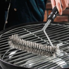 WİderMarkt Paslanmaz Çelik Barbekü Izgara Temizleme Fırçası - Y Tip Tel Fırça, Mangal & Bbq Temizlik Aparatı