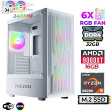 Xaser Astra X290 Ryzen 5 5600X 32GB Ram 1tb M.2 Nvme SSD 16GB RX9060 Xt Sıvı Soğutmalı Oyuncu Tavsiye Sistem