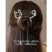 Güneş Kedili Topuz Tokası