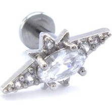 Ferizz 316L Çelik Zirkon Taşlı Kutup Yıldızı Piercing PRC-156
