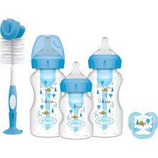 Belle Fusion Dr Brown's Geniş Ağız Anti Kolik Biberon Hediye Seti Mavi 2x270 ml 1x150 ml BPA İçermeyen Malzeme