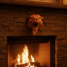 Epilons Dekoratif Asılabilir Jaguar Başı 3d Duvar Heykeli Gold Red 20x16 Cm