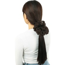 Bilfold Yoğun Saçlı Lastikli Topuz Toka / Açık Kahve