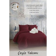 Moon Secret %100 Saten Premium Nevresim ve Havlu Seti 12 Farklı Renk Seçeneği 4 Parça Set 1