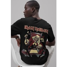 Sevbano Iron Maiden Rock Metal Sırt Baskılı Unisex Oversize Müzik Grubu Tişört
