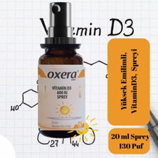 Oxera Energy D3 Vitamin 600 Iu 20 ml Sprey - Yüksek Emilimli, Takviye Edici Vitamin D3 - Ağız Spreyi