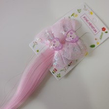 Masal Gurumi Frozen Karlar Kraliçesi Elsa Karakterli Sentetik Saç Uçlu Kız Çocuk Tokası