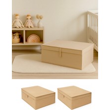 Venita Home 2 Adet Baza Altı Kutu Hurç ( Çamaşır-Saklama-Düzenleme Vb. )Dolap İçi Düzenleyici, 50x40x19cm