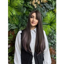 Aura Peruk Kahve Leylak Işıktılı Efsane Görünüme Sahip Perçemli Düz Eva Modelimiz