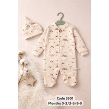 Begisa Şapkalı Baskılı Tulum  %100 Pamuk