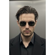 Ren Eyewear OCTO Gold Dikdörtgen Siyah Cam Güneş Gözlüğü EŞREF antirefle uv400 koruma premium seri