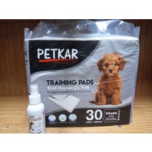 Petkar Evcil Hayvan Çiş Pedi 60X90 cm 30 Adet+1 Adet Hobi Tuvalet Eğitim Spreyi 100 ml
