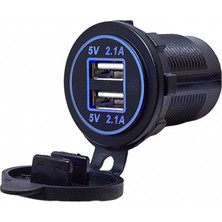 Marin Bow Pano Tip Ikili USB 4.2A Mavi Ledli