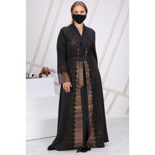 Lazer Işlemeli Küpür Ferace 7118 Siyah