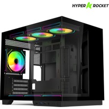 Hyper Rocket V332 Micro-ATX 7 Argb Fan 650W Bronze PSU Siyah Oyuncu Kasası