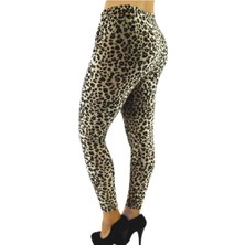 Lonca Tekstil Kadın Leopar Desenli  Tayt