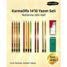 KarmaOfis 14’lü Yazım Seti (Set 6)– Renkli Kalem Seti, Silgi + Kalemtıraş, Okul & Ofis Için